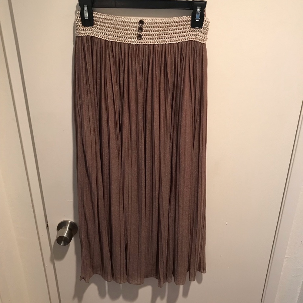 SALE - Boho Pleated Midi Skirt